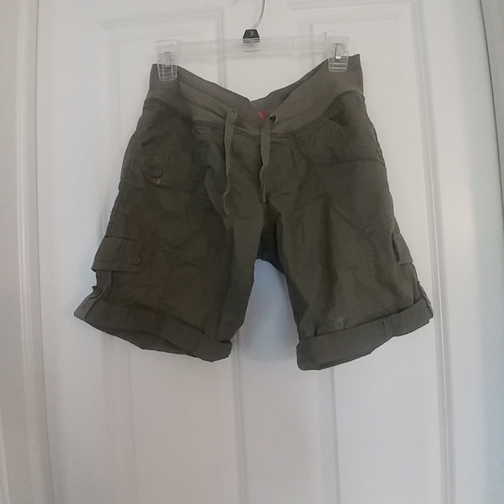 Green cargo shorts